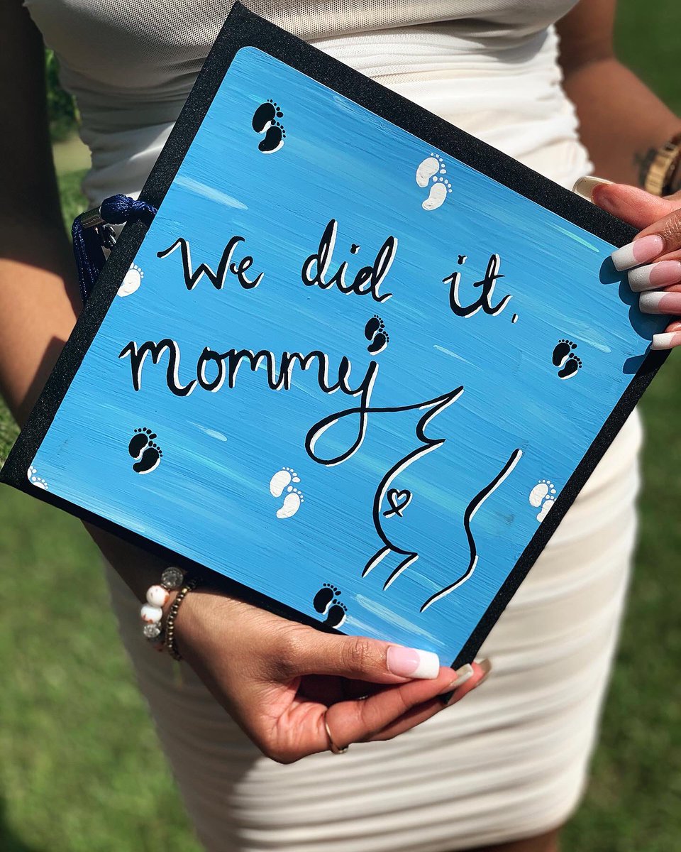 Hi_imKt's tweet photo. Graduated for 2 yesterday 🎓 
Lifetime mission: make my son proud 💙 we did it baby. #uwg https://t.co/qvMCQAkTry