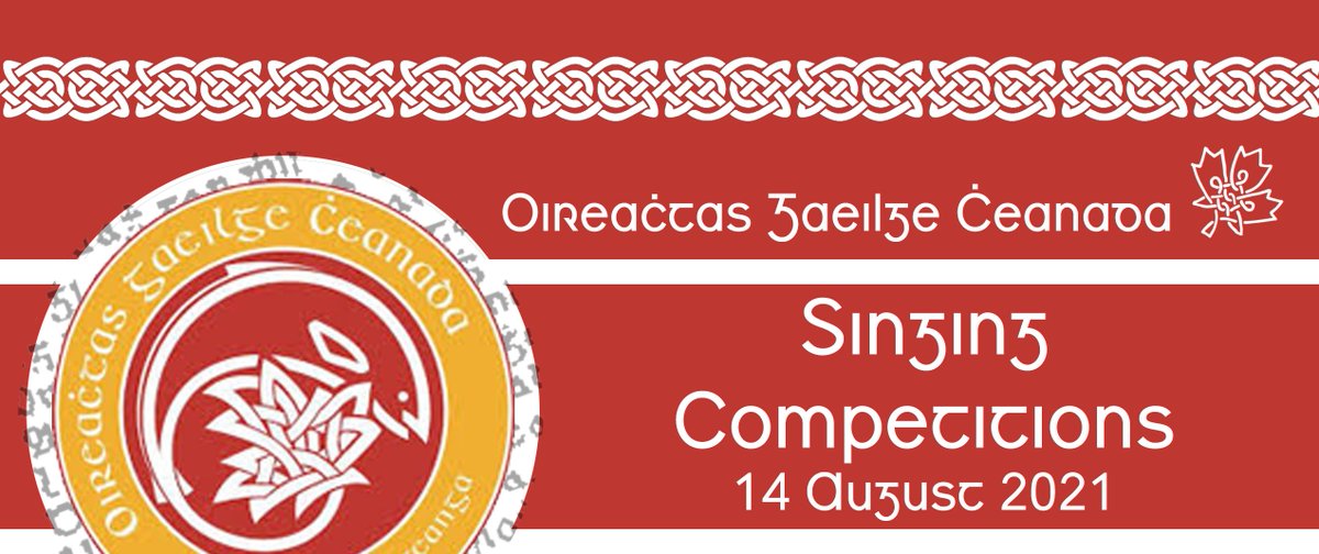 We are delighted to invite you to the 2021 Oireachtas Gaeilge Cheanada (on Zoom), happening on 14 August 2021.

For more information, visit the Gaeltacht's website: gaeilge.ca/oireachtas-202…