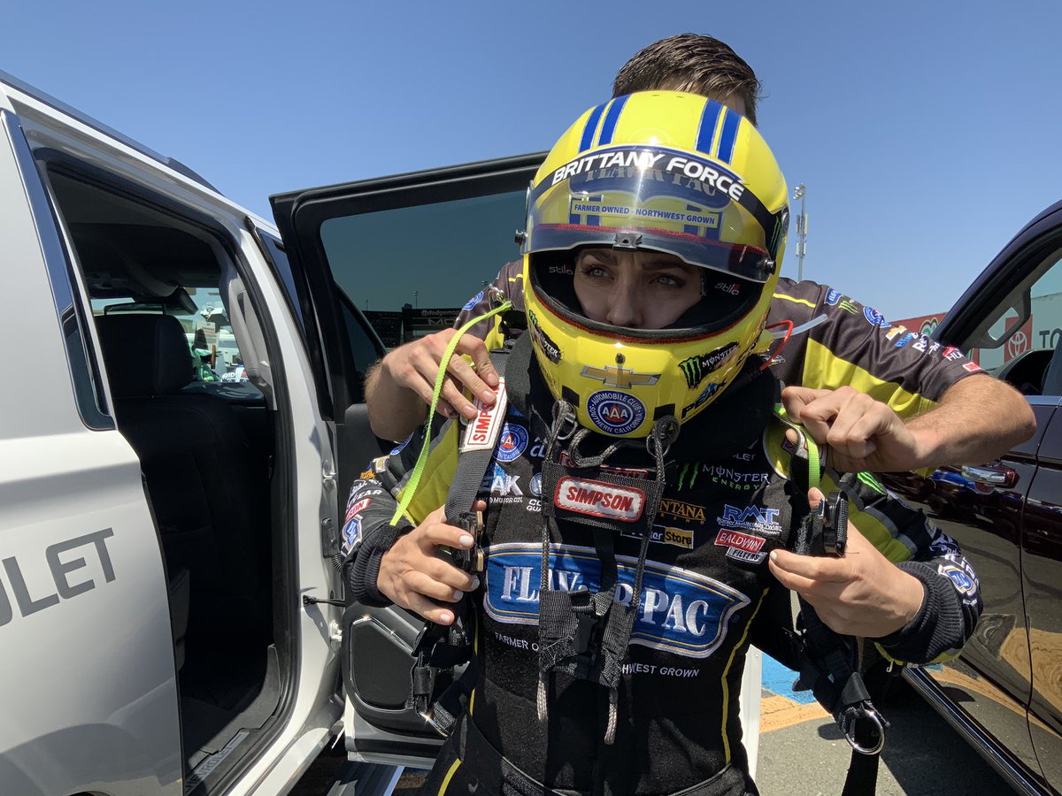 No. 1 qualifier @BrittanyForce and the @FlavRPac dragster get the first round win with a 3.703-second pass at 330.72 mph at the @NHRA #SonomaNats!