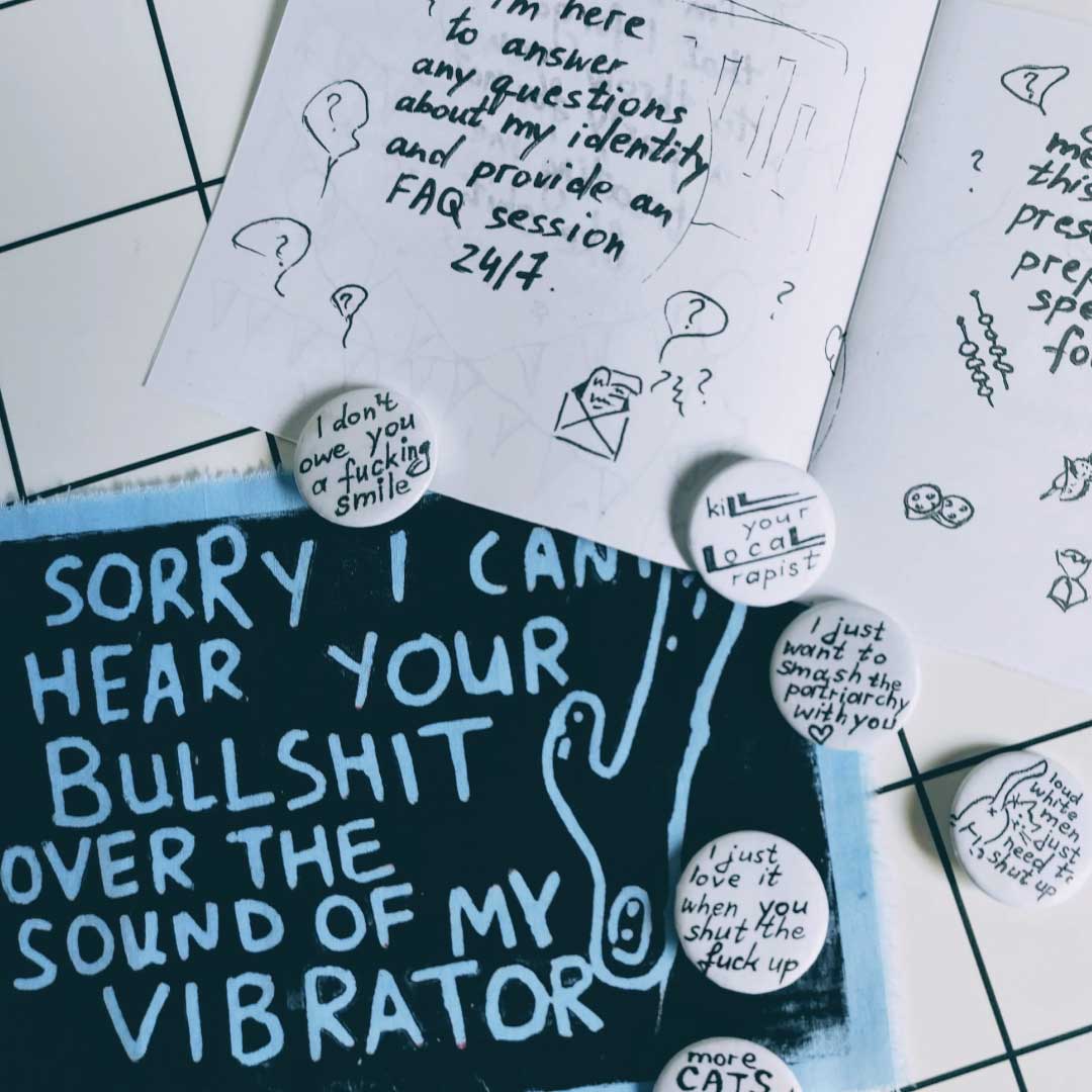 QueerZest's tweet image. Lex creates zines under alias AIWS. Originally from Lithuania, now they live in Berlin w/ their rescue animal testing survivor dog Ragis. Lex is an artist &amp;amp; zine maker &amp;amp;  their work concentrates on disability justice &amp;amp; experiences as an autistic person in the neurotypical world.