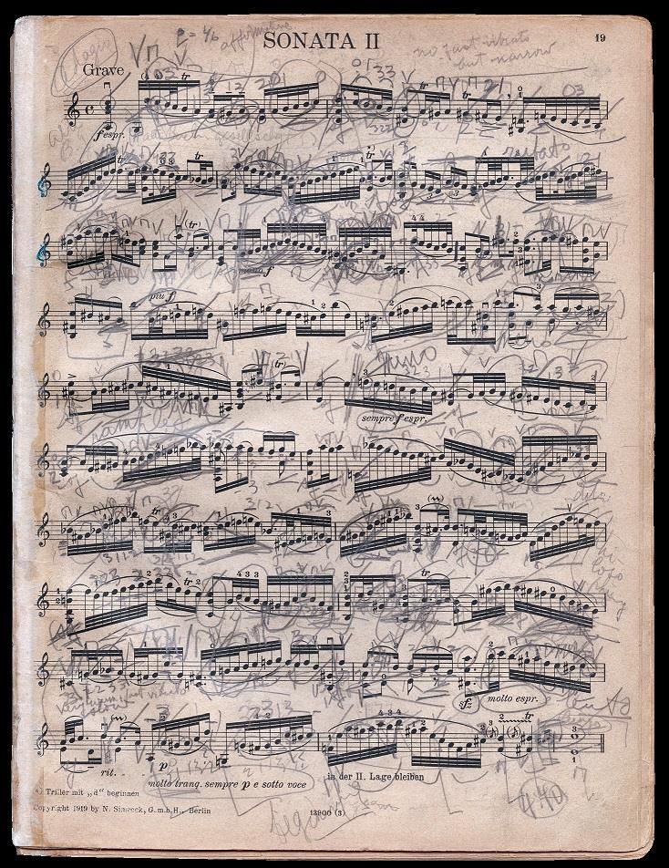 Bach's violin sonata no. 2, with annotations by Yehudi Menuhin!