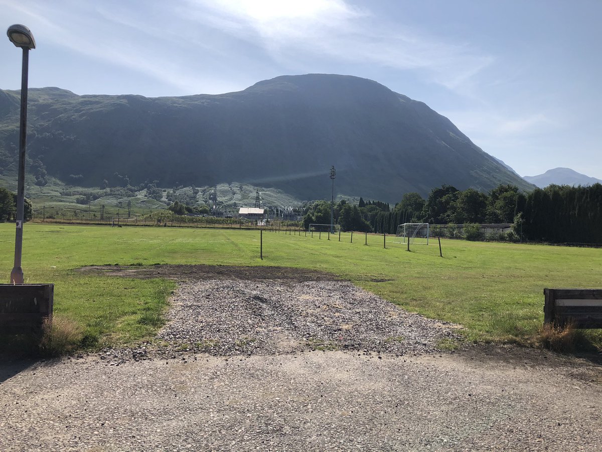 Fort William FC forced to play all of their matches AWAY from home this season due to the state of the pitch at Claggan Park. Beautiful backdrop, but I was there yesterday and the pitch is a mess