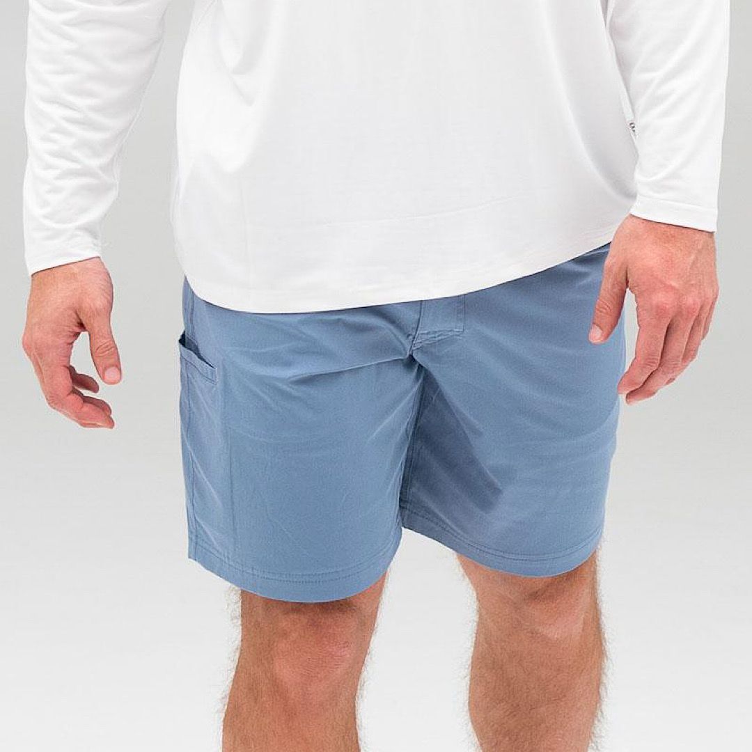 The Coast Apparel Tech Shorts feature a right button closure pocket, contrast bartacks on the center back belt loops, a tonal embroidered crab above the no-show pocket, and back left pocket buttons with a vent at the bottom.

#CoastBound #DontStressJustCoast #CoastIsClear🦀