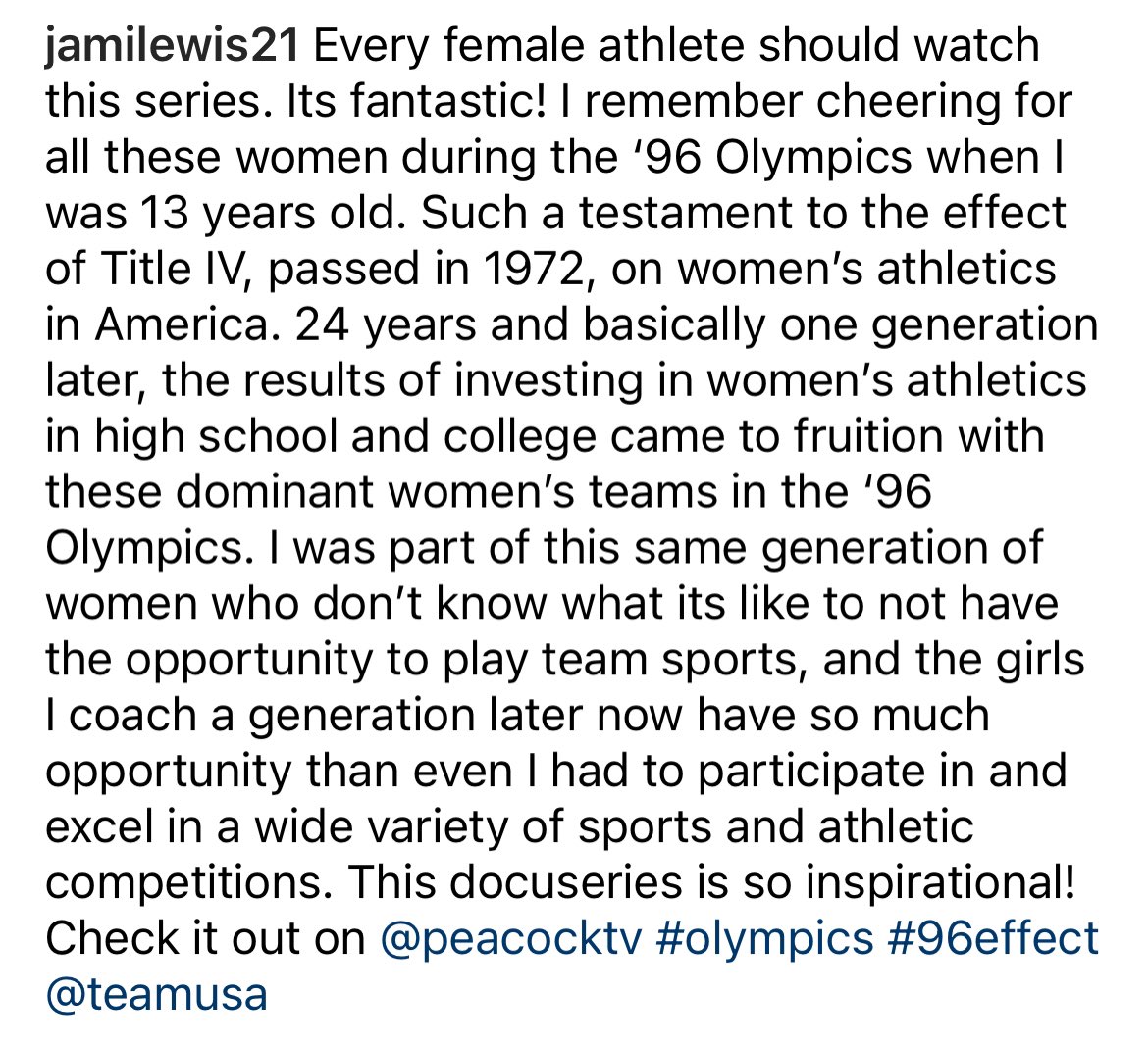 lewisjami21's tweet image. @peacockTV #96effect 🏀 ⚽️ 🤸 🥎 🇺🇸