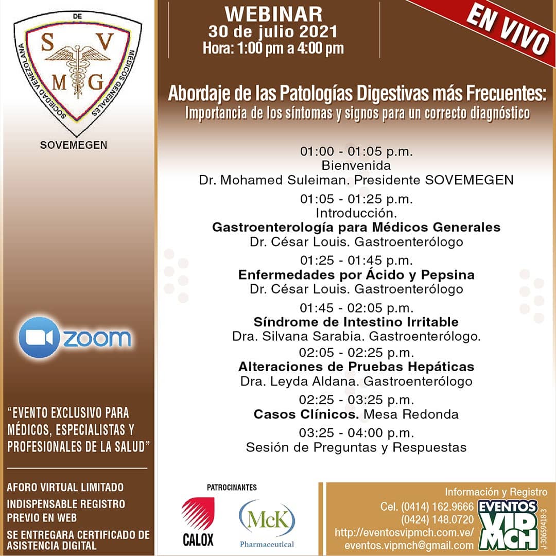 SVMG2020's tweet photo. WEBINAR EN VIVO
.
”PATOLOGÍAS DIGESTIVAS MÁS FRECUENTES” y la importancia de los síntomas y signos de diagnóstico* ♥
.
- Viernes 30 de Julio de 2021
- Aforo Virtual Limitado
- Plataforma Zoom
- Horario: de 01:00 a 04:00 p.m.
¡TE ESPERAMOS! https://t.co/KuXH5MAsFy