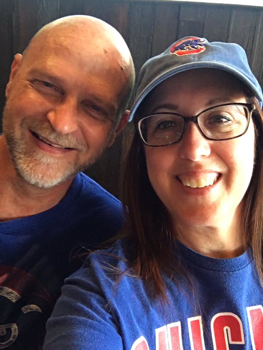 MariaLYoder's tweet photo. Two years, 2 vaccines, and 34 years married today! Plus two homers already from @ARizzo44 @KrisBryant_23 Let’s bring home a win @Cubs! #finallyhereagain #soexcited https://t.co/IXEfxUKrKs