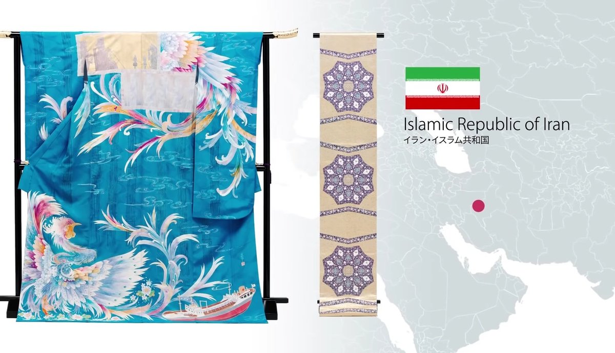 14Milimetros's tweet image. Japón y varios artesanos han creado un kimono para cada país del mundo.

🇸🇾Siria: Pilares de Palmira, palomas de la paz y las banderas 🇸🇾🇯🇵 como gesto de hermandad

🇦🇲Armenia: Iglesia de Echmiadzin y granadas

🇷🇺Rusia: Iván agarrando al Fénix

🇮🇷Irán: Persépolis y Darío el Grande