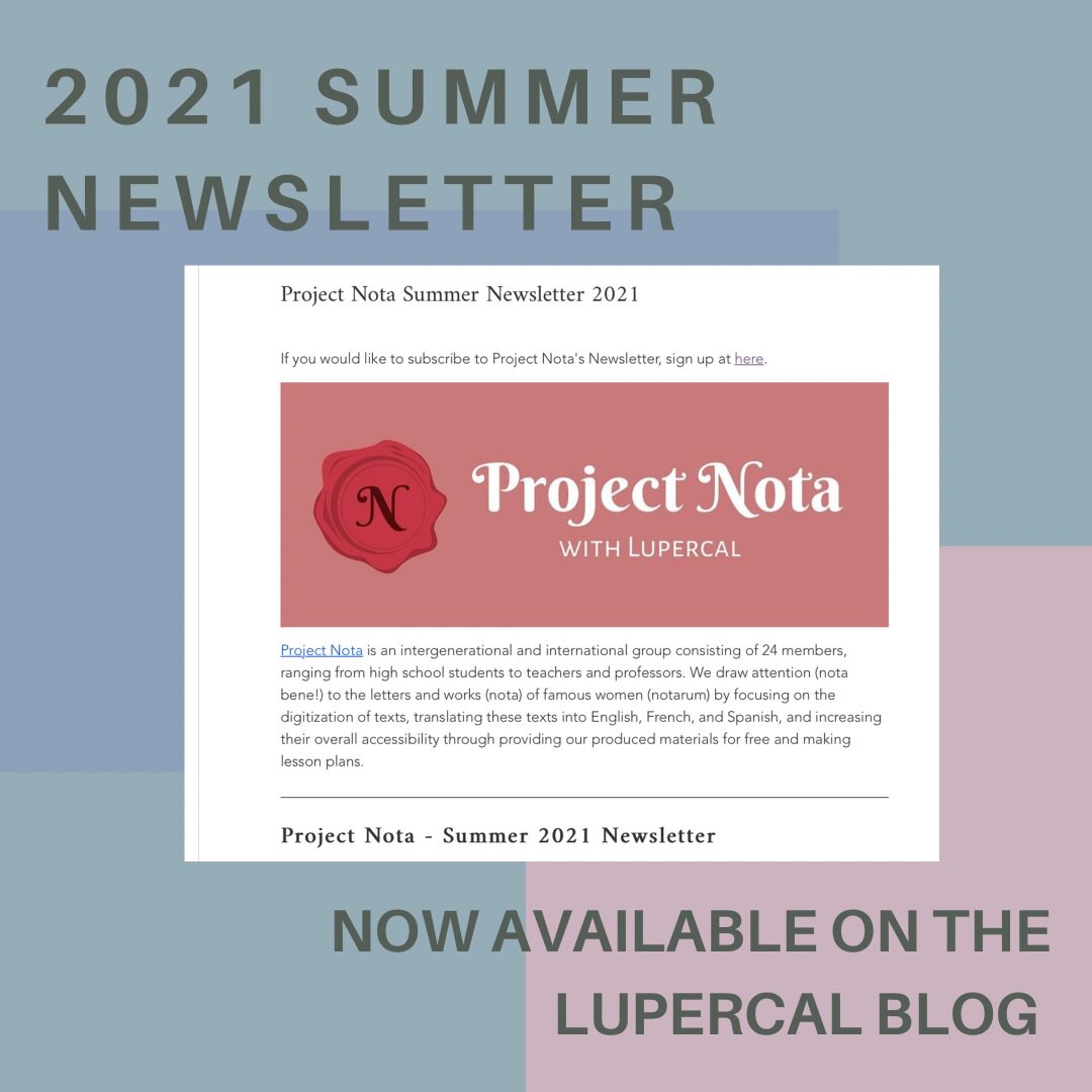 ProjectNota's tweet photo. Missed our Summer Newsletter? No worries! Our summer 2021 newsletter is now available on Lupercal’s Blog (check bio)! Thank you @LupercalLegit for supporting our project! 🤩 #ProjectNotainClass https://t.co/JuNwkthtYD