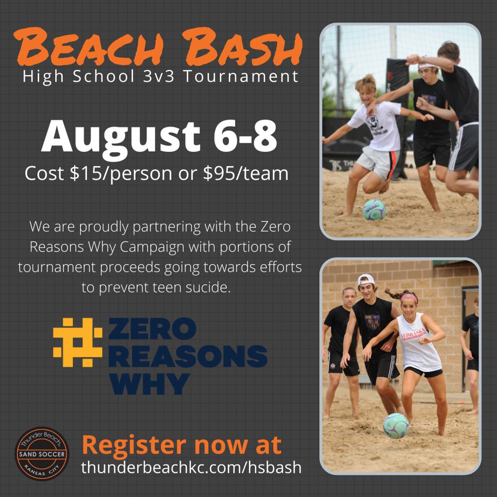 thunderbeachkc's tweet photo. 🏖⚽️ Fun in the sand in the Midwest?? YOU BETCHA!!! Calling all high schoolers, your time to shine is now! Get registered today! #sandsoccerkc #letsgetsandy https://t.co/fyjm35GNPO