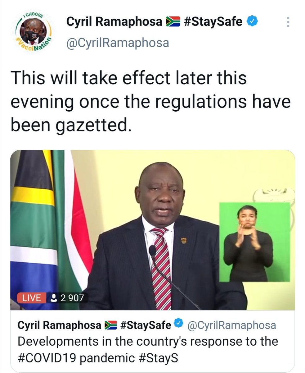 pscbcnews's tweet image. South Africa will be moved to adjusted #Alertlevel3. This effect will take effect later this evening once the regulations have been gazetted.