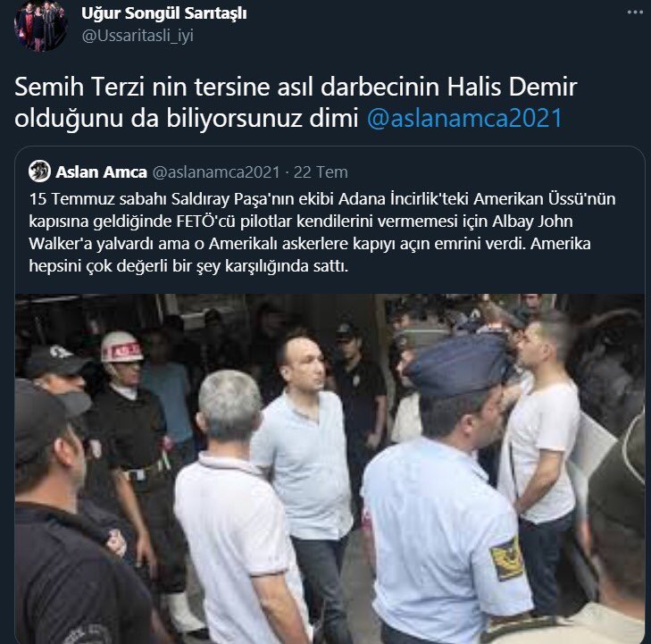 Semih Terzi darbeciydi. 
Ömer Halisdemir tarafından etkisiz hale getirildi. Konu bu kadar basit.

Partinizin icindekilere dikkat edin.