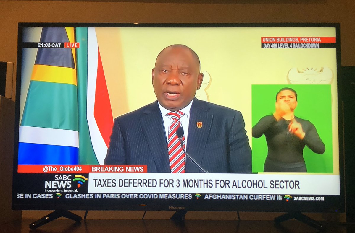 Taxes Deferred for 3 months for alcohol sector