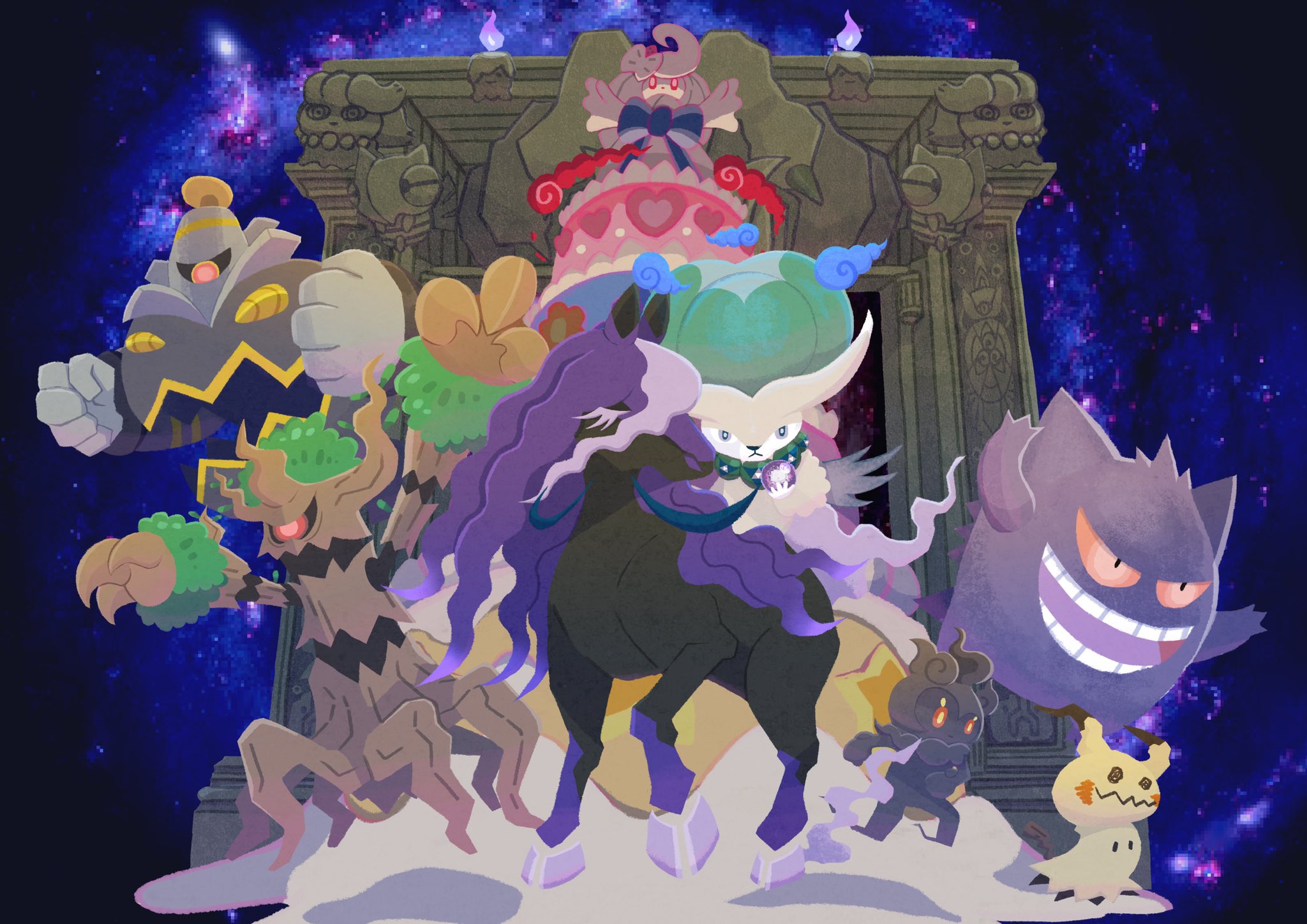 ほろにが ポケカ ポケカのデッキをイラストにしました 先日の ポケカpjcs で優勝された 黒馬マホイップ です カゴイケダイスケ選手おめでとうございます 馬がたくさん並ぶと 場のエネルギーと手札がどんどん増えて 威圧感抜群のデッキですよね