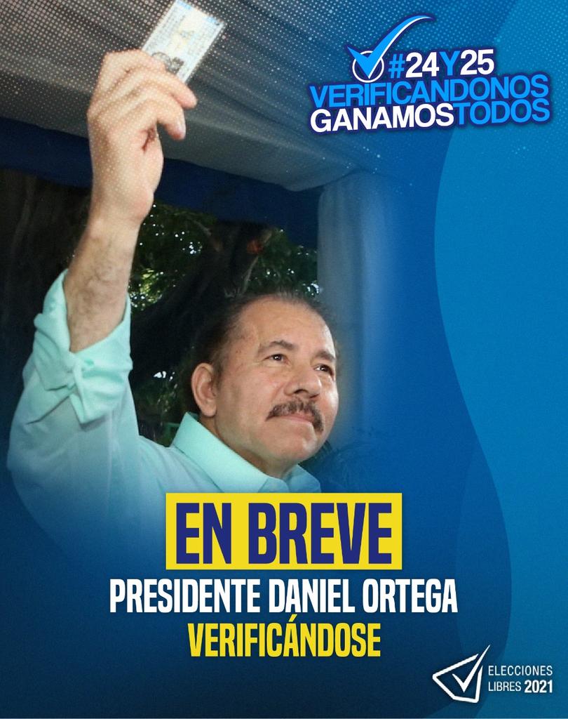 #Nicaragua 🇳🇮 En Breve el Presidente Daniel Ortega verificándose ✔️

#24Y25VERIFICANDONOSGANAMOSTODOS

<a href="/CarlosEmilioDH/">Carlos Emilio Lopez</a> <a href="/CarlosFT_FSLN/">Carlos Fonseca Terán</a> <a href="/Marce_Tute/">Marce 🍃</a> <a href="/NarvaezDaniel09/">El Caraceño Sandinista</a> @uncensoretweet <a href="/RubenFlorVilla/">R.Darío.Flores</a> <a href="/TenienteHOZ/">❤🖤🇳🇮⚾️RTIZ🇳🇮❤🖤</a> <a href="/HKatherineC/">HKatherineC</a> <a href="/ComdteTrapo/">Comandante Trapo</a> <a href="/ElChatelSandini/">El Chatel 🔴⚫🇳🇮</a> <a href="/BuhoSandinista/">𝙀𝙇 𝘽𝙐́𝙃𝙊 𝙎𝘼𝙉𝘿𝙄𝙉𝙄𝙎𝙏𝘼™</a> <a href="/Amor_Paz12/">𝕻𝖗𝖎𝖓𝖈𝖊𝖘𝖎𝖙𝖆 𝕾𝖆𝖓𝖉𝖎𝖓𝖎𝖘𝖙𝖆</a>