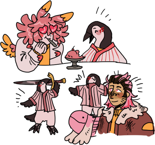 gunther we barely knew ya but i hope you had a pleasant break in sf :-)
(mint packed him with some peanut free ice cream and the squire made sure he was doing okay... hes got friends here. and a sword)
#blaseball