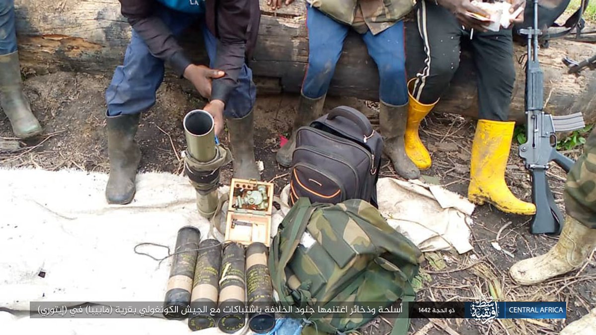 war_noir's tweet photo. Democratic Republic of #Congo (#DRC): #ISCAP (ex-#ADF) attacked on Army in #Mabeba, #Ituri.
A Type 56 & Type 56-1 AKs π¨π³, an AKM rifle were captured.
Also militants can be seen with four possibly captured Yugo 60mm M73/M74 HE mortar bombs, a Daewoo K2 rifle π°π· and a 60mm mortar. https://t.co/OdmsfQ52RA