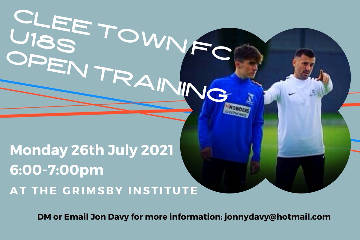CleePathway's tweet photo. Last Open Training session 👀 Free to ALL players looking to get involved with the biggest Semi Pro Club in N.E.Lincs @CleeTownFC @jonnydavy78 @gifhe_FPP @LIFLU18s @NorthernPremLge https://t.co/tmZIP27XWg