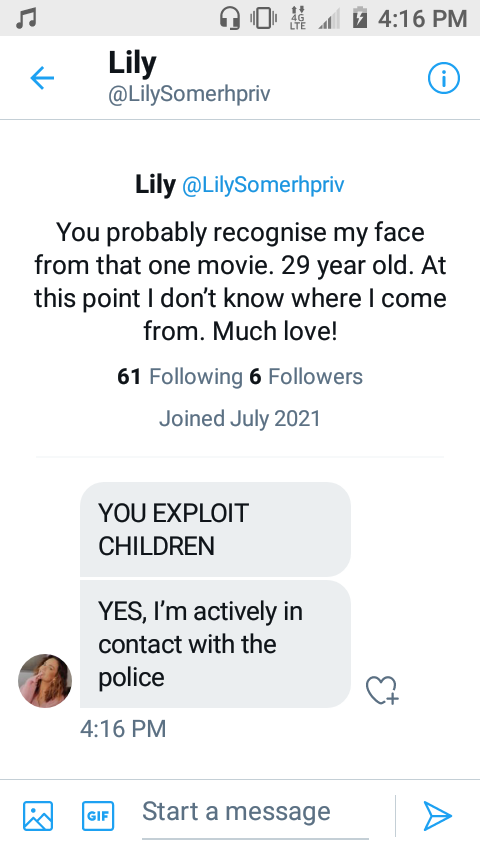 isabellasomtill's tweet photo. block and delete @/lilysomerhpriv. she isn't part of the family, mom told her that dad was her dad just to get her off her back, her dad is Zac. https://t.co/cdUVURNmxZ