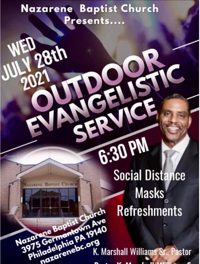 KMarshallWilli2's tweet photo. NBC Outdoor Evangelistic Service 
Wednesday, July 28, 2021 at 6:30 pm. On the Church Parking Lot!! All are welcome!
Praying 🙏🏾for a harvest of souls for the Lord! ( Matthew 9:12-13)https://t.co/OGYxB9T1No 
Please wear a mask &amp; social distance. Refreshments for everyone. 🥨🍧 https://t.co/qxomE3Oq0u