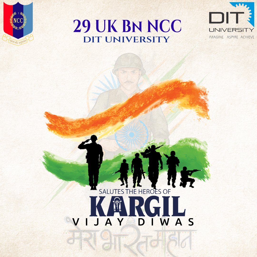 NCC_DITU's tweet photo. "It's not the death but the cause, that makes a martyr"

We salute to all the bravehearts of Kargil War who laid their lives at the front without a second thought fir their motherland.

#KargilVijayDiwas  #HQ_DG_NCC 
#NCCSaluteKargilMartyrs #DITUniversity https://t.co/EVyxuvmD8i https://t.co/Q7P9lldBeS