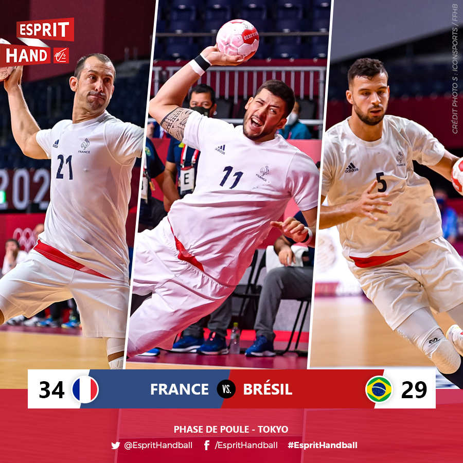 EspritHandball's tweet photo. VICTOIRE 😃
Et de 2/2 pour les Bleus qui s'imposent face au Brésil ! 
Bravo les garçons 💪 🇫🇷 
#FRABRE #EspritHandball https://t.co/wuALqKiscy