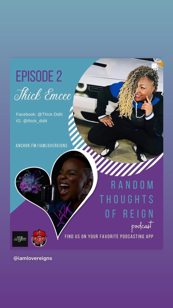 LoveReignsPod's tweet photo. Season 2 of The Random Thoughts of Reign Podcast is here!!!
Ep. 2 featuring @thickdidit 
📢 This episode sponsored by The Groove Suite &amp; Bold City Music Co.
 
https://t.co/DDqaSsJi9c

#RandomThoughtsofReign #Podcast #PodcastHost #IAmLoveReigns #Influencers #ThickEmcee https://t.co/8dWmb684Hk