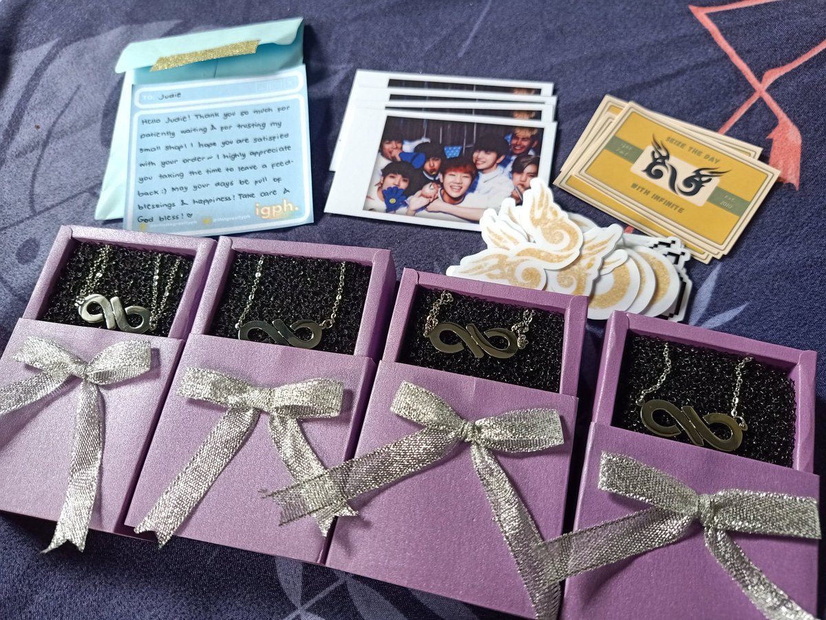 joodiii8's tweet photo. Already got these beautiful #Infinite bracelets and necklaces for me and my friend 😍💛 Thank you @ifntgravityph for the smooth transaction! 🤗 https://t.co/yrYX9nPZ5A