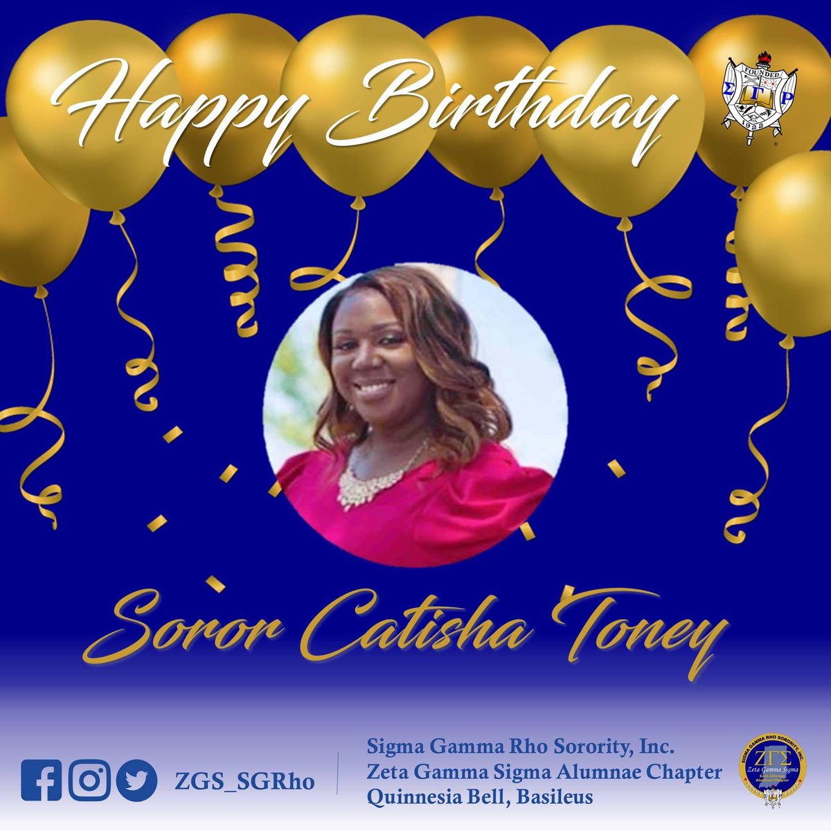 Join us in wishing Soror Catisha Toney a very Happy Birthday! 

#TheFutureIsZGS