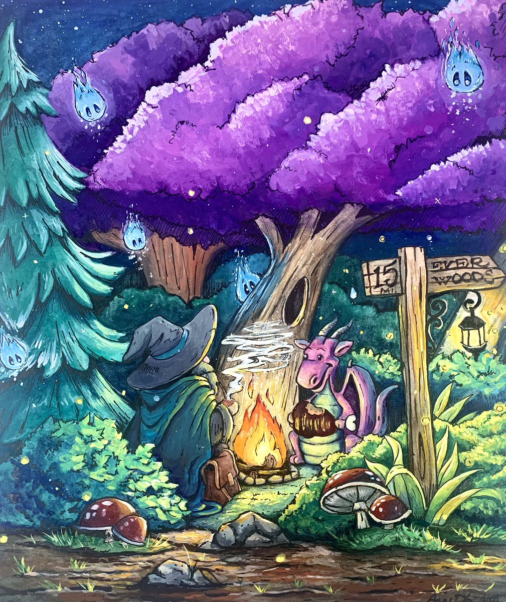 aokstudios's tweet photo. It’s taken a few weeks but finally finished my painting. It was nice finding the time to get back into traditional painting. #watercolor #gouache #aokstudios https://t.co/Ik6I744phN