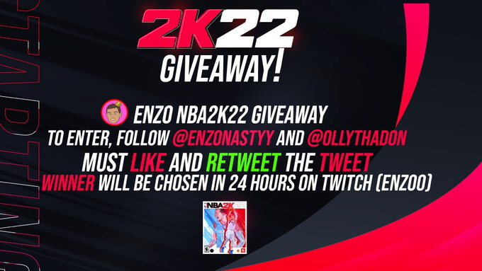 Enzonastyy's tweet image. NBA2K22 Giveaway🚢👀
HOW TO ENTER:
1. Follow @Enzonastyy and @OllythaDon 
2. Like and Retweet TWEET
3. Comment "Done" after doing all the steps

Winner will be Announced Live on Twitch(Enzoo) in 24 Hours💜