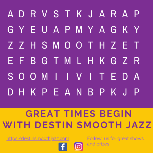 DestinSmoothJaz's tweet photo. Jazz fans can easily find "Destin Smooth Jazz Party".  Follow us on social media 
#destinsmoothjazz #ginorosaria.thepianist #chrissnowdenthumps #chrisgodber.sax #jordanchladenmusic #deelucas.sax  #adamhawleymusic #paulaathertonmusic #mysticvibrationsreggae #williebradleyii https://t.co/6ctDLLeBbE