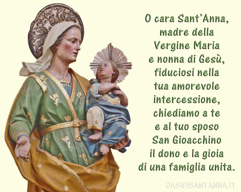 Oasi di Sant'Anna on X: O cara Sant'Anna, madre della Vergine Maria e  nonna di Gesù, fiduciosi nella tua amorevole intercessione, chiediamo a te  e al tuo sposo San Gioacchino il dono