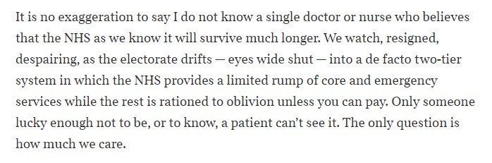 "If this sounds an exaggeration, consider the 5.3 million people marooned on NHS waiting lists. Of those, thousands have been waiting more than two years for surgery"
thetimes.co.uk/article/not-on…