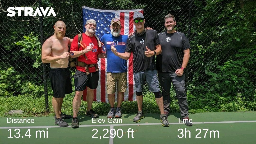 It'll be easy, they said. It's just nine miles, they said. 
Babyface, E-Tool, Bloodhound, Super Dave, Snowflake
<a href="/F3NationRuck/">F3 Nation Rucking</a> <a href="/F3MyrtleBeach/">F3 Nation</a> <a href="/F3Cherokee1/">F3 Cherokee</a> <a href="/F3WestCobb/">F3WestCobb</a> 
#bloodbath #starcourse 
strava.app.link/aw3Xcv2Qbib