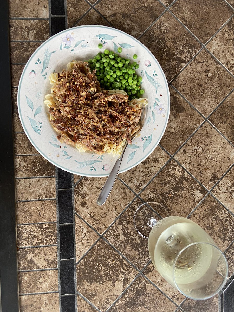 Hey <a href="/TheSporkful/">Dan Pashman isn't on here anymore</a> Waterfalls with a red onion prosciutto sundried tomato blue cheese cream sauce. Not sticky enough to adhere to the pasta but still yummy. Any consideration of a whole wheat brand extension?  I’d be up for that!