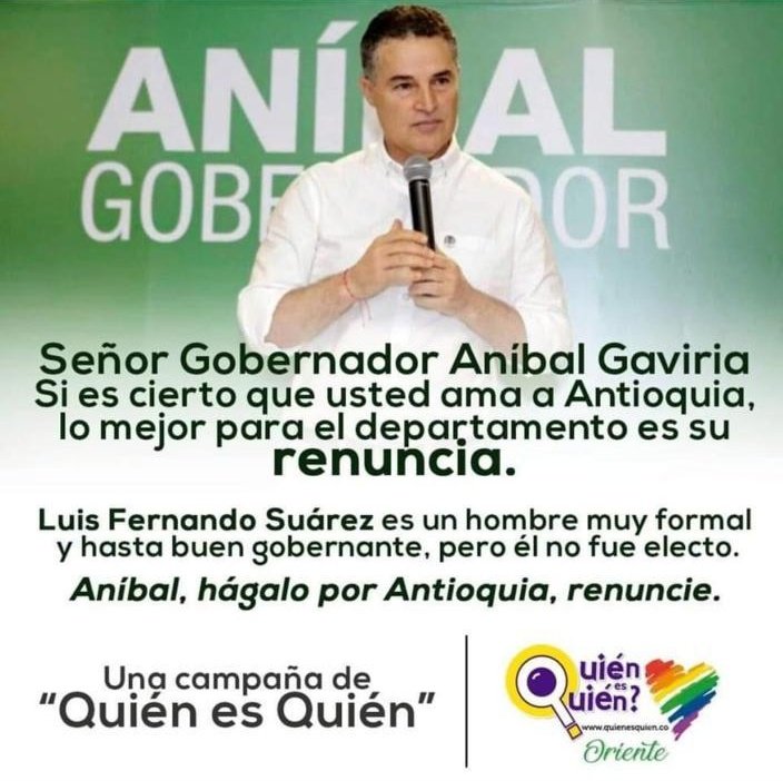 QuienEsQuienOA's tweet photo. Próximo miércoles en @asambleadeant debate a los puertos de Urabá. Y como ya es costumbre en Antioquia, responde un gobernador ad hoc, #DanielPalacio es el gobernador para este tema.
#AníbalHágaloporAntioquia, renuncie. https://t.co/OhcsxfO2oG