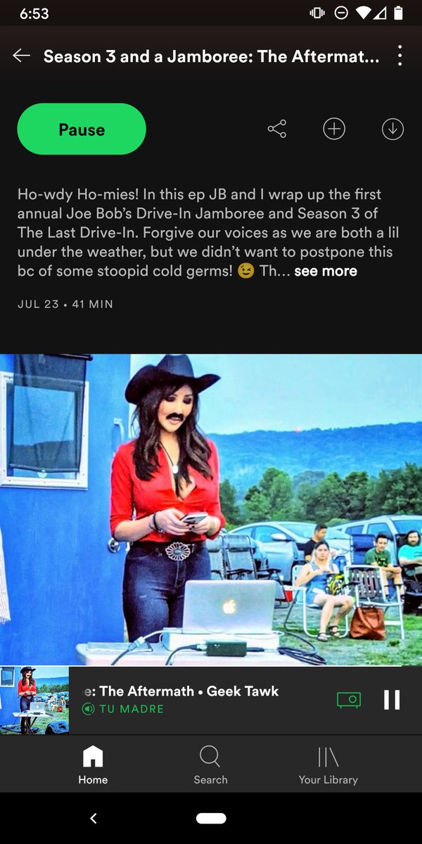 MrsMarksmath's tweet photo. I can't believe my picture is the image for this episode! I'm so excited about that. @kinky_horror @SetDarcyFree @therealjoebob @TheMutantFam #thelastdrivein #MutantFam #JoeBobsJamboree https://t.co/KeMyeEG6Ou