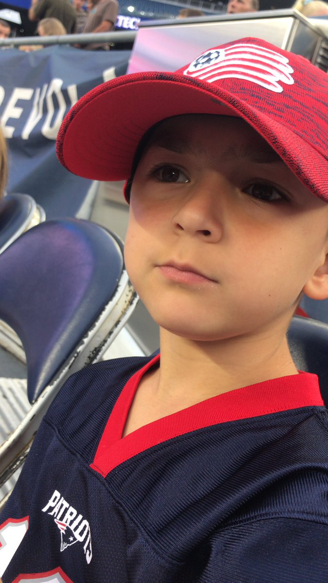 RoseanneGraber's tweet photo. #NERevs ! Wish Ben a Happy 8 th birthday! First game ever! https://t.co/dd54yRzVl2