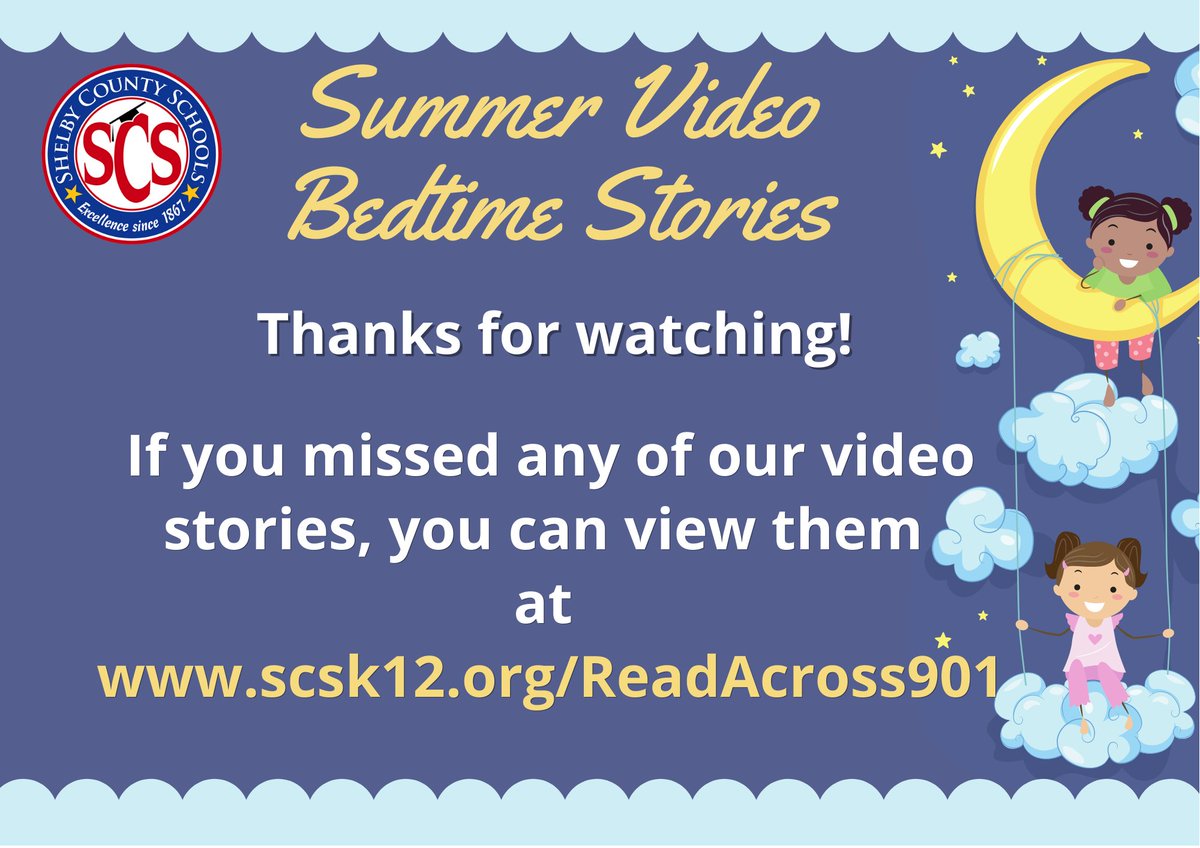 MSCSK12's tweet image. In case you missed any of our Summer Video Bedtime Stories, you can view them all at scsk12.org/ReadAcross901. We hope you and your family enjoyed them and plan to add a bedtime story to your nightly routine! #Commit2Literacy.