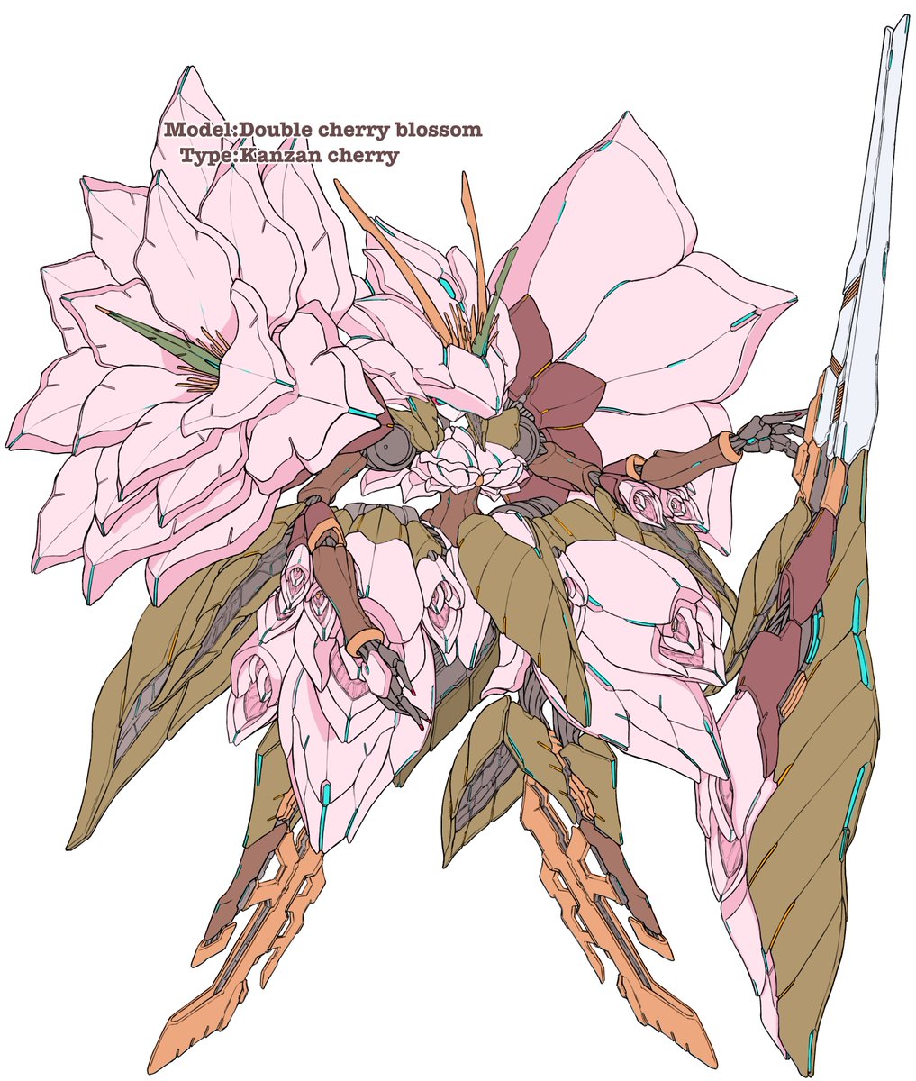 robot flower no humans mecha open hands reference sheet 1girl  illustration images