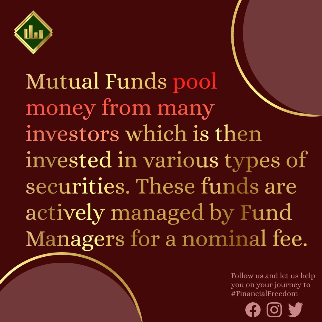 Thinking of investing long term? Well, Mutual Funds are one of the safest options out there.

Don't worry! 
We will help you understand the core fundamentals of the financial world to get you started on your journey to #FinancialFreedom

#MutualFunds #finance #stockmarket #Invest
