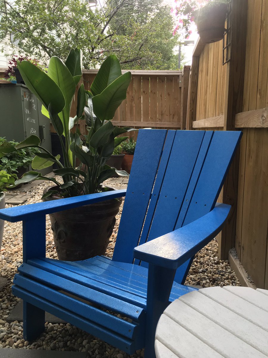 Loving my new <a href="/CrateandBarrel/">Crate and Barrel</a> Adirondack chairs. Great purchase. New spot for a glass of wine.