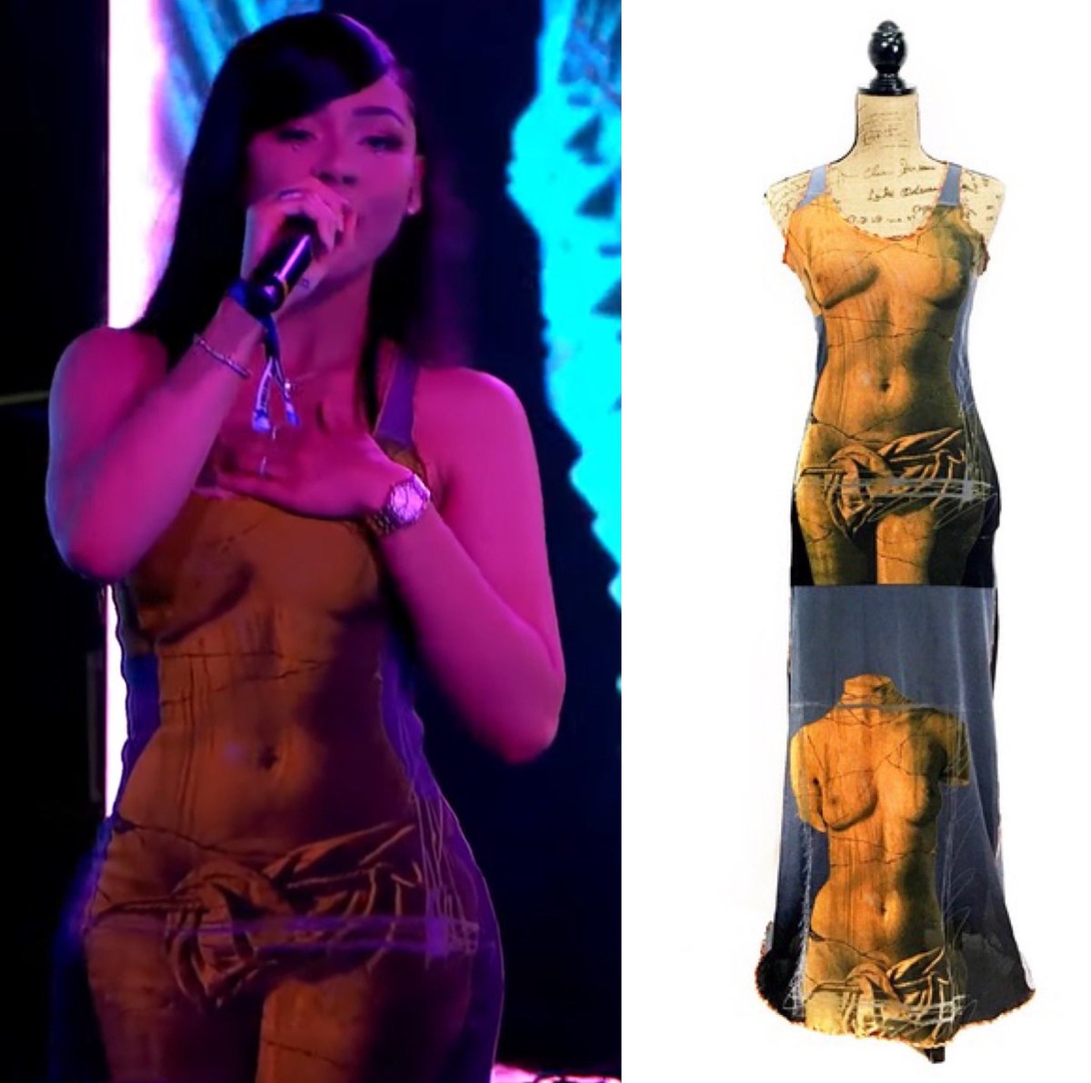 MariahSource's tweet image. Mariah the Scientist in “Vintage Jean Paul Gaultier (JPG) S/S 1999 Trompe L'oeil” dress l 07.25 ✇