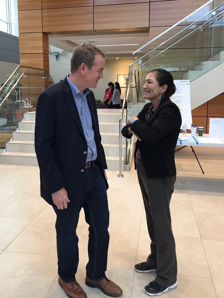 SenatorBennet's tweet photo. From the bottom of my heart, thank you @SecDebHaaland for spending three days in Colorado learning about our stateβs priorities and visiting tribal leadership.
It was a historic moment to have our first Native American cabinet secretary visit with tribal leadership in Colorado. https://t.co/dSzlPbHZfh