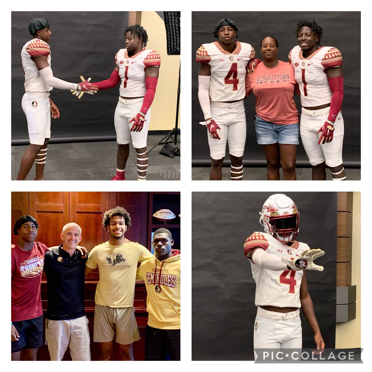Great day <a href="/FSUFootball/">FSU Football</a> Showcase!! Enjoyed being back on campus no greater feeling. #Tribe24 🍢🍢🍢🍢
<a href="/Coach_Norvell/">Mike Norvell</a> <a href="/Coach_MWoodson/">Marcus Woodson</a> <a href="/Coach_TBell/">Tre' Bell</a> @fbcoachfuller
