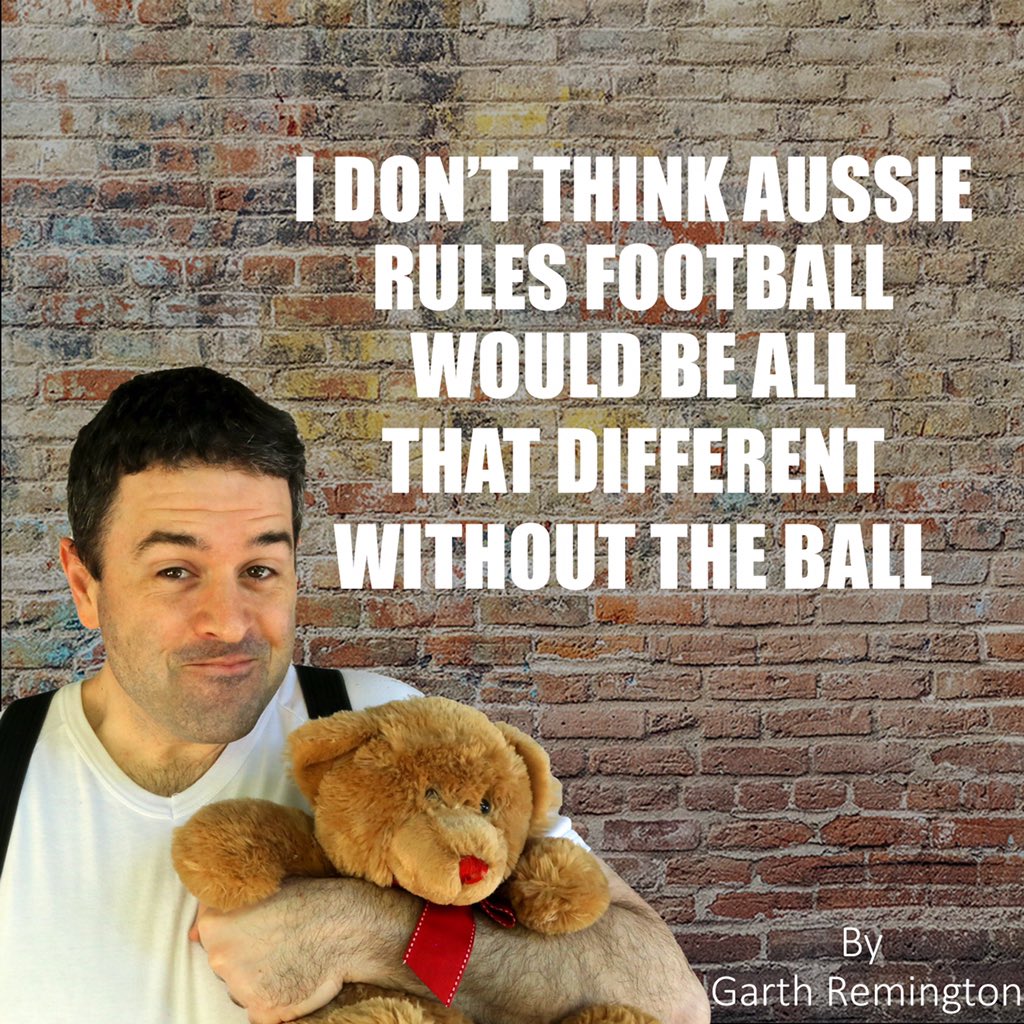 GarthRemington's tweet photo. Garthings. Get to know Garth.
.
.
.
.
.
.
.
.
#garthremington #garthings #afl #aussierules #aussierulesfootball #whatrules #culture #fightwithaball #WhatsTheDifference https://t.co/VvGkx8Afv2