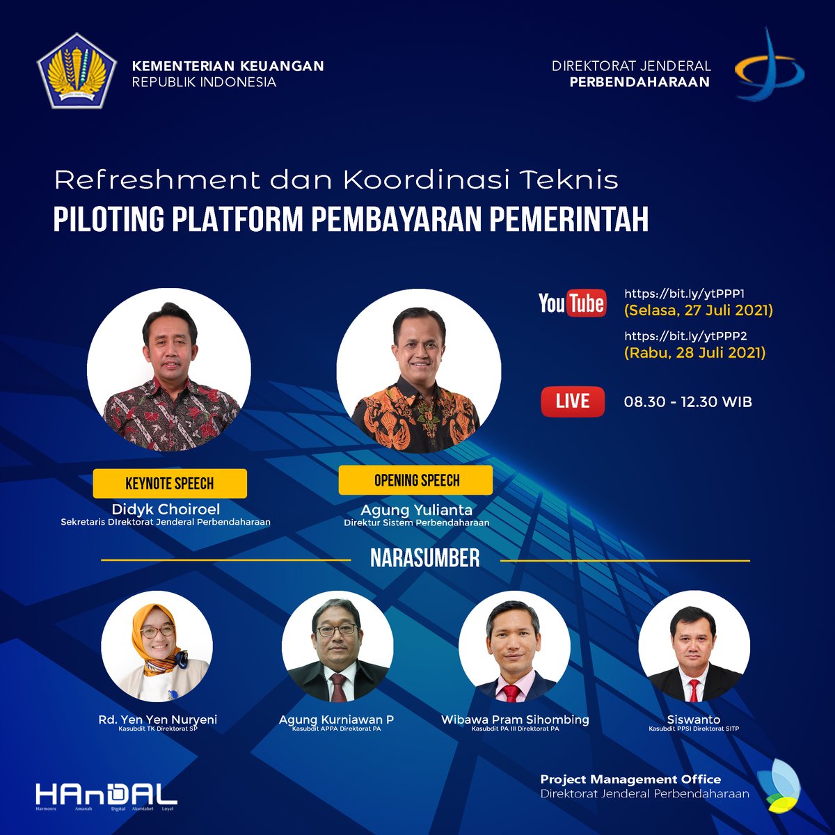 pmodjpb's tweet photo. Refreshment dan Koordinasi Teknis Piloting Transaksi Common Expenses melalui Platform Pembayaran Pemerintah

Selasa - Rabu, 27 - 28 Juli 2021
08.30 - 12.30 WIB
Hari pertama: https://t.co/qa5jLgX2h2
Hari kedua: https://t.co/Sx1CVmLcYC

#DJPbHAnDAL
#DJPbKawalAPBN https://t.co/jhFDv2IGCF
