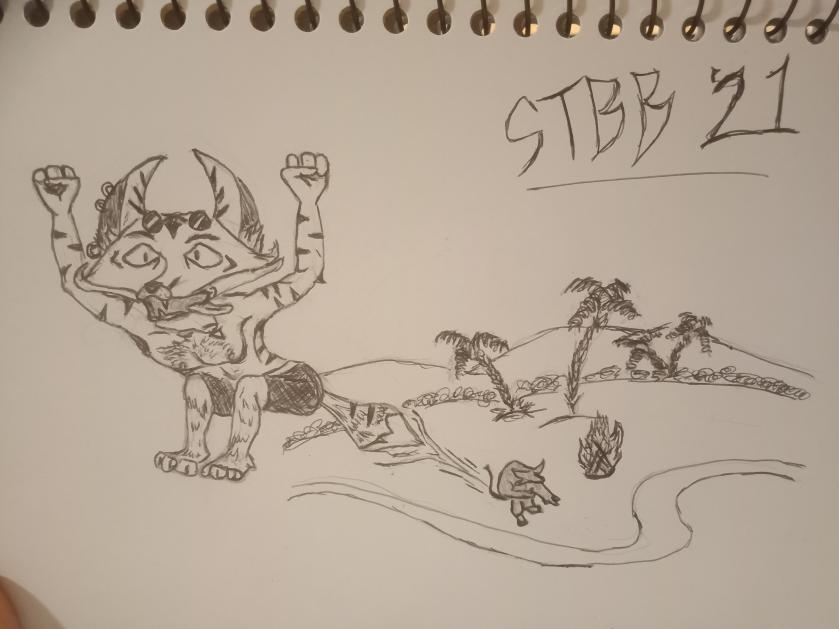 It's been a looooong ass time since I've drawn but you know I woke up THINKIN' bout Fulmini aka @furredpaws  getting tossed by a tauren at the #STVBB21