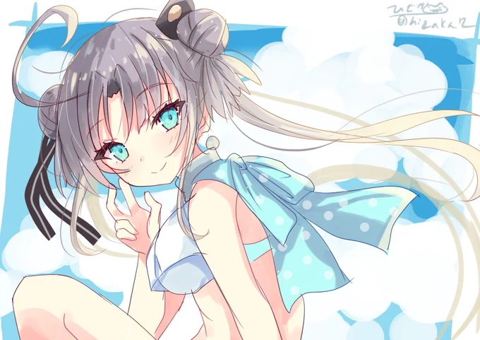 水着の秋津洲
#艦これ版深夜の真剣お絵描き60分一本勝負
#艦これ版真剣お絵描き60分一本勝負_20210725 