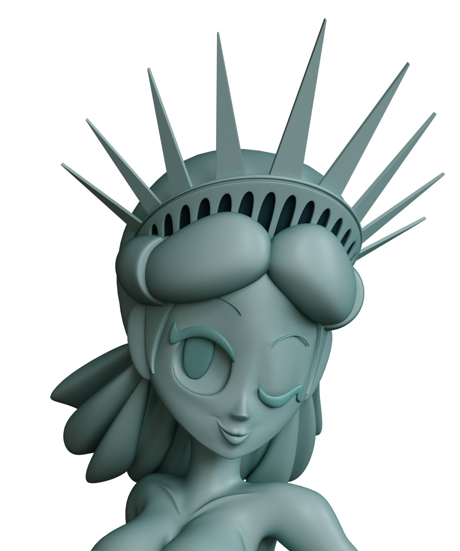 CosmicTrance on X: It's still July, right? Anyhow here's a teaseWIP of my Statue  of Liberty model based off the wonderful animations done by @tortoisesensei  I'll get the model done sometime in
